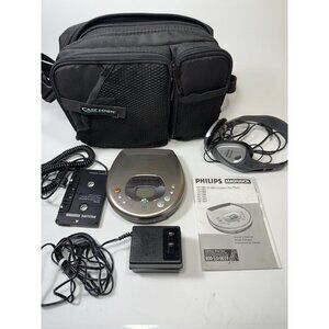 PHILIPS CD PLAYER AZ7583/17 PERSONAL PORTABLE CD PLAYER w/Accessories Car Adapt